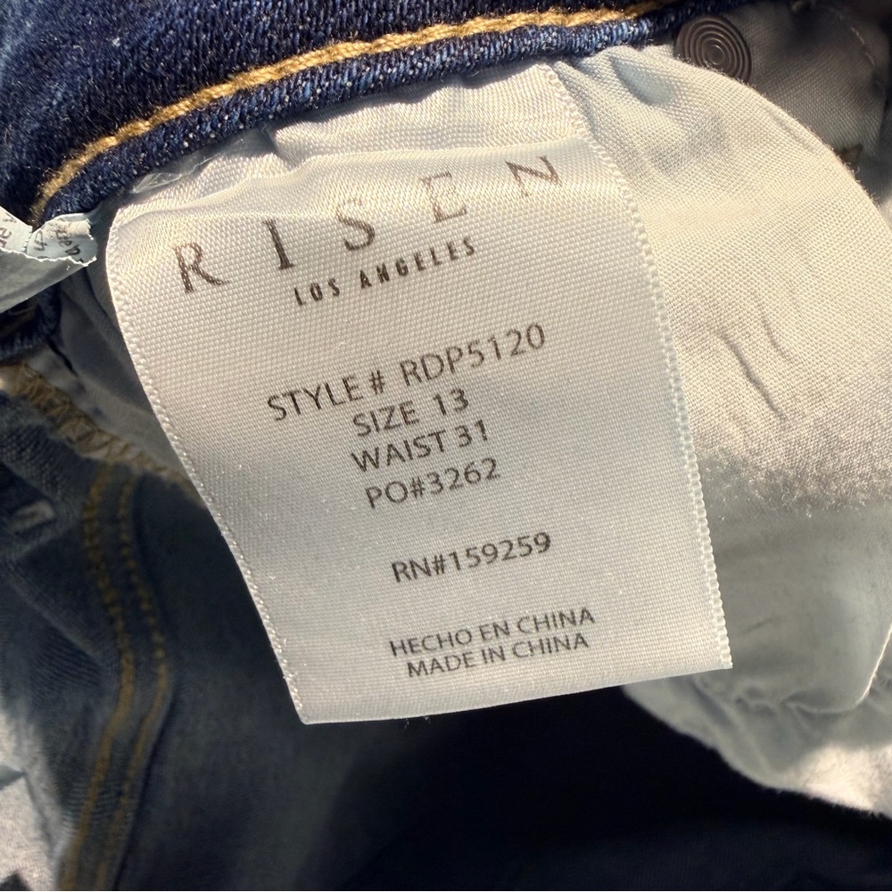 RISEN JEANS Women’s Size 13/31 Denim Wide Leg High Rise Fit Stretch Style - Picture 13 of 14